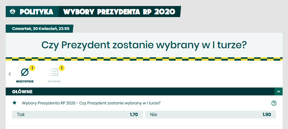 betfan wybory 2020 bukmacher