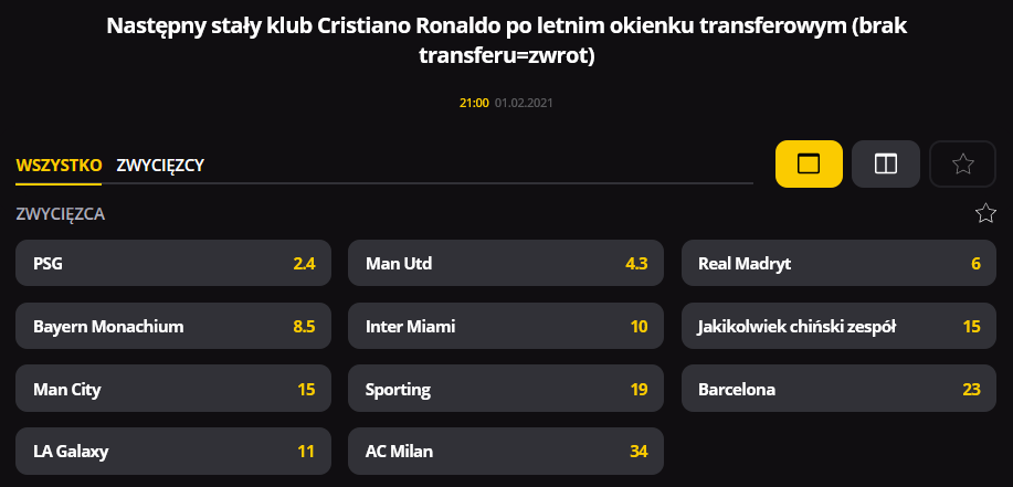 lv bet bukmacher cristiano ronaldo